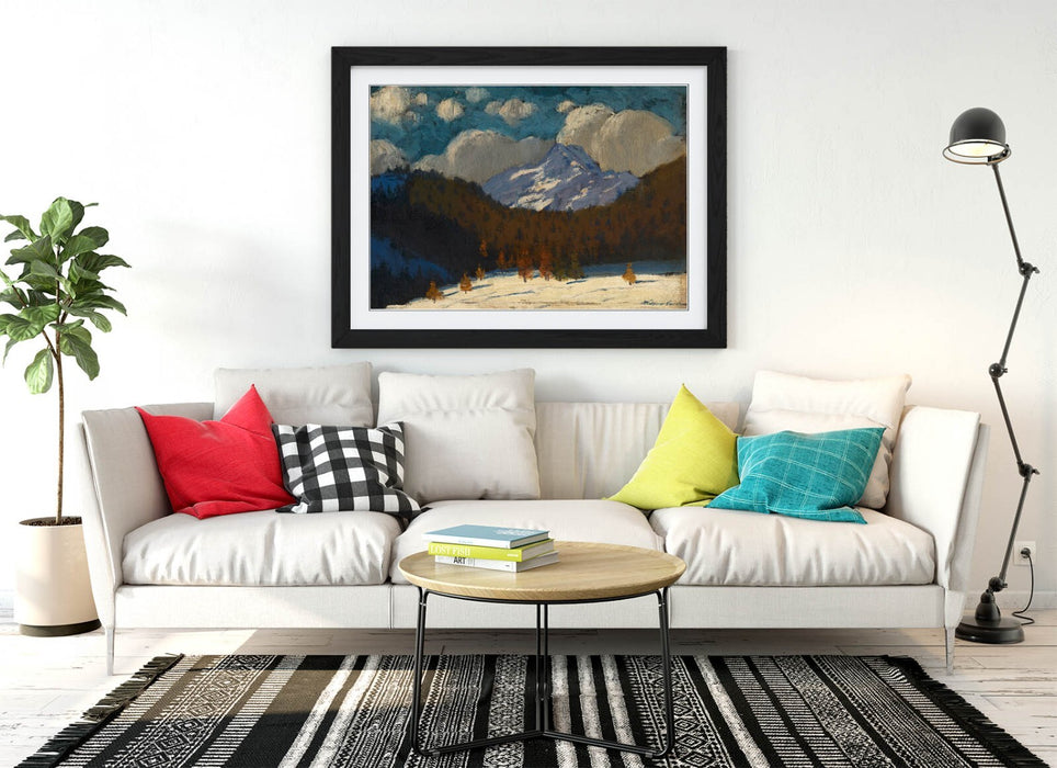 Framed Art Poster - High Tatras Winter Mountain Print With Natural Wood Frame