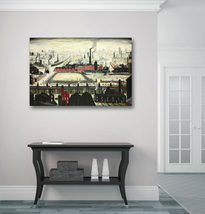 The Football Match CANVAS WALL ART PRINT ARTWORK PAINTING FRAMED LS Lowry Style