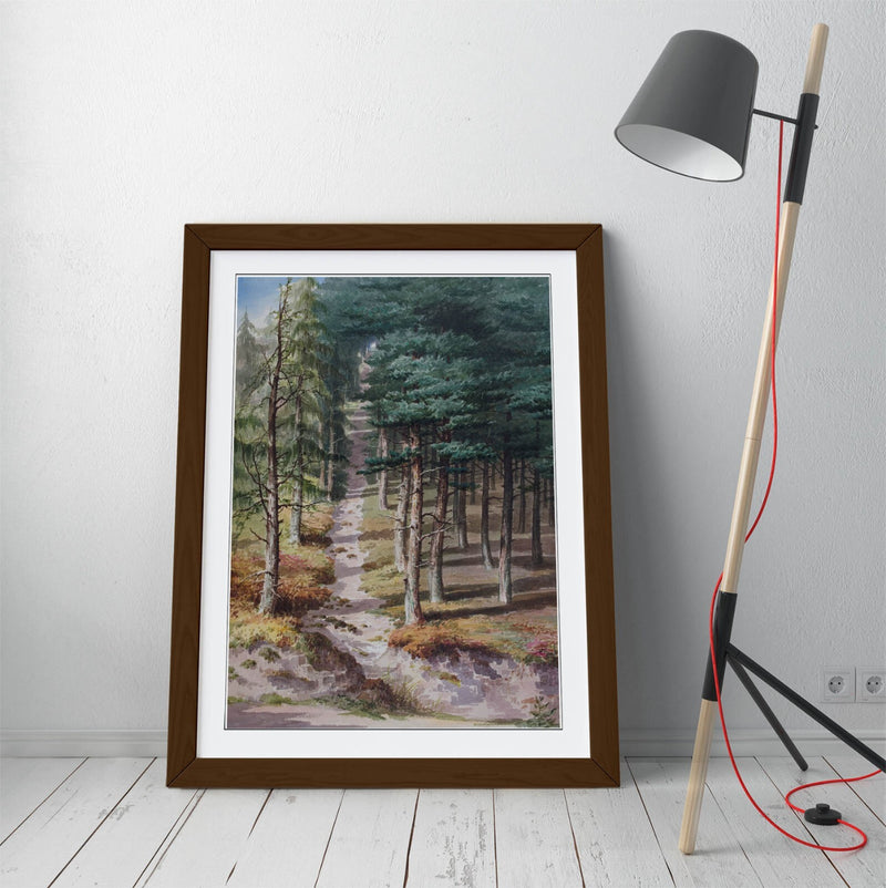 Framed Wall Art Poster Elijah Walton Rednal Wood Print - Natural Wood Frame