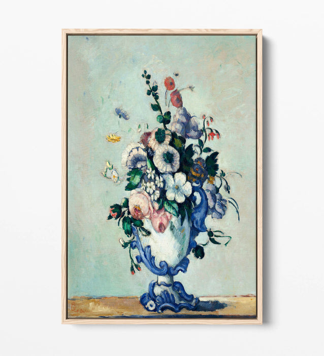 Float Effect Canvas Art – Rococo Vase Print by Paul Cezanne | Handmade UK