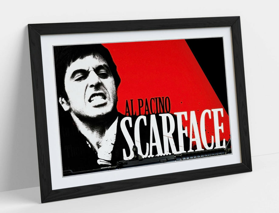 Framed Art Poster – Scarface Movie Art Red Black Artwork | Handmade Print