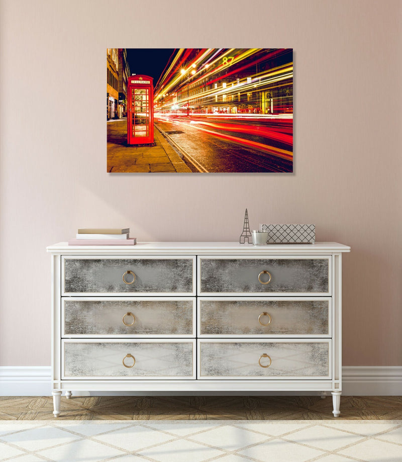 Canvas Wall Art - London Phone Box Handmade Canvas Print with Scratch Resistant Finish