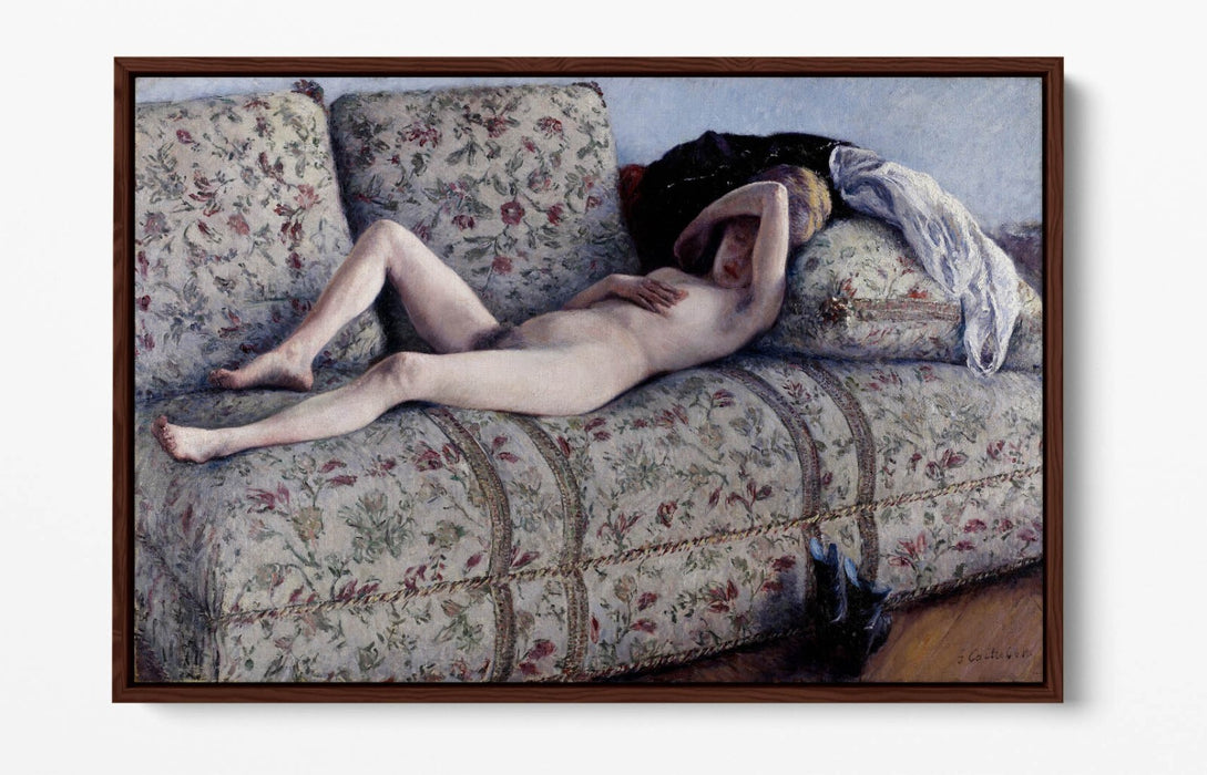 Canvas Wall Art | Nude On Couch By Gustave Caillebotte | Handmade UK Float Effect