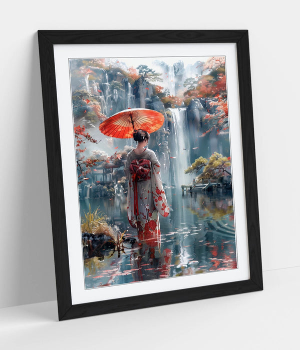 Framed Wall Art - Beautiful Geisha Japanese Art Print | Matte Paper Poster