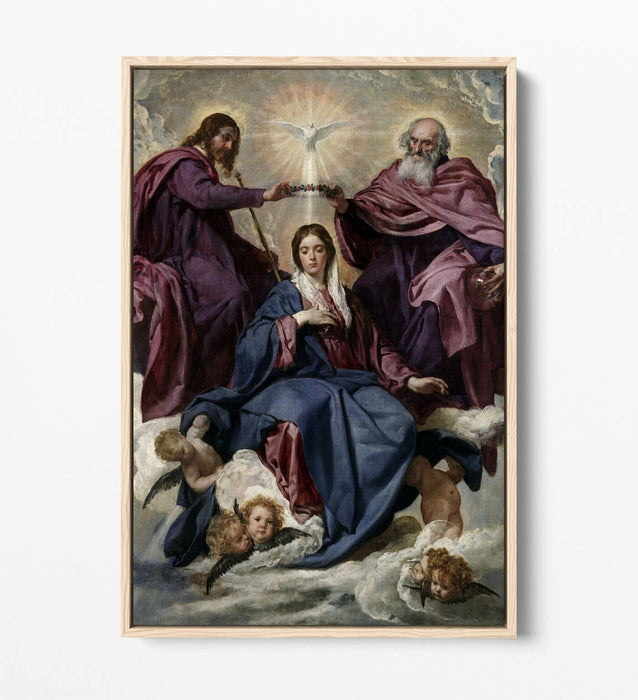 Canvas Wall Art Diego Velazquez Coronation Of Mary | Handmade UK Float Effect