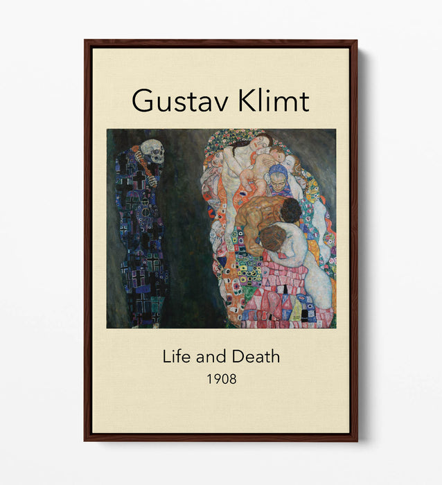 GUSTAV KLIMT, LIFE AND DEATH -FLOAT EFFECT CANVAS WALL ART PRINT