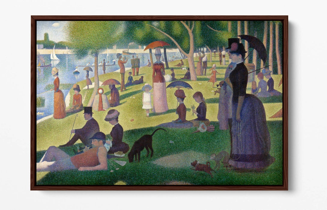 GEORGES SEURAT, SUNDAY ON LA GRANDE JATTE -FLOAT EFFECT CANVAS WALL ART PRINT