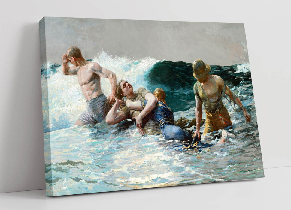 Canvas Wall Art - Winslow Homer Undertow Print | Handmade UK Premium Varnish Finish