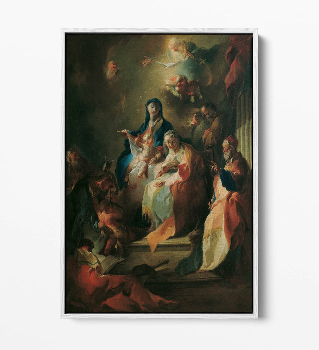 FRANZ MAULBERTSCH, THE HOLY KIN -FLOAT EFFECT CANVAS WALL ART PIC PRINT