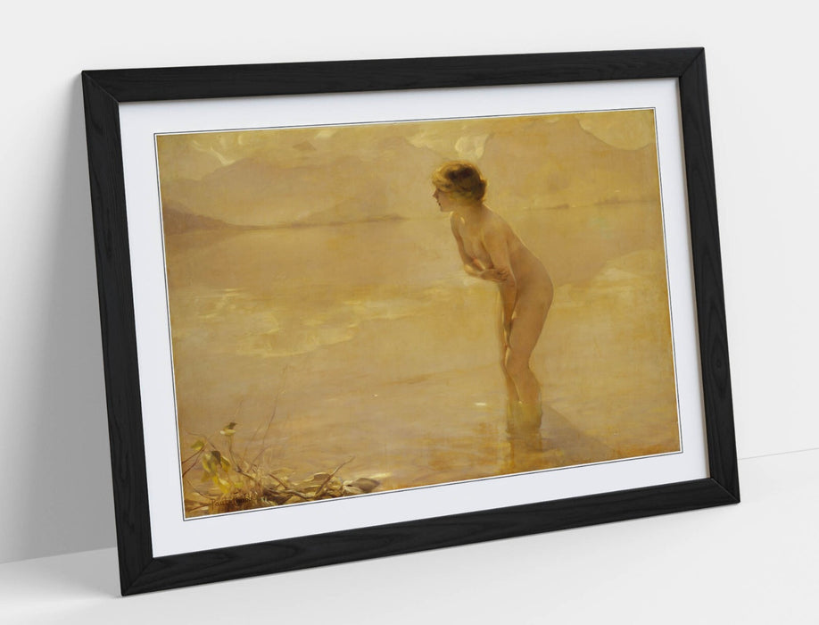 Framed Wall Art - Paul Emile Chabas September Morn Print | Handmade Wood Grain Frame