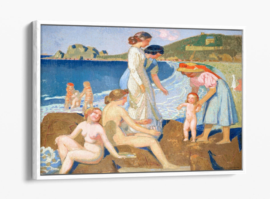 MAURICE DENIS, BATHERS IN PERROS -FLOAT EFFECT CANVAS WALL ART PRINT