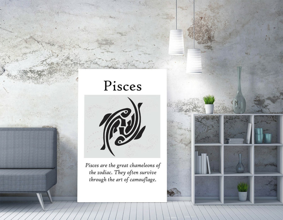 PISCES STAR SIGN ZODIAC ASTROLOGY QUOTE SLOGAN -CANVAS WALL ART PICTURE PRINT