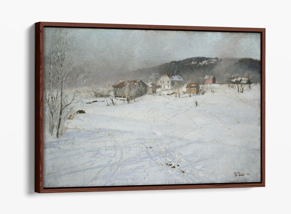Canvas Wall Art – FRITS THAULOW Winter Float Effect Print on Premium Frame