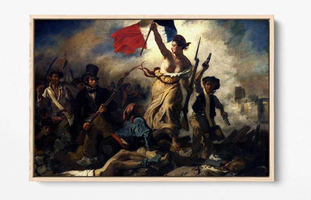 Float Effect Canvas - Eugene Delacroix Liberty Leading Painting Premium Wall Art