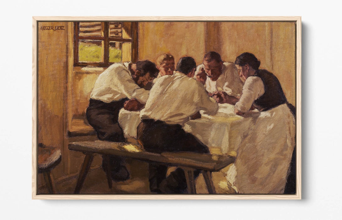 Float Effect Canvas Art - ALBIN EGGER-LIENZ Lunch | Handmade UK Canvas Wall Art