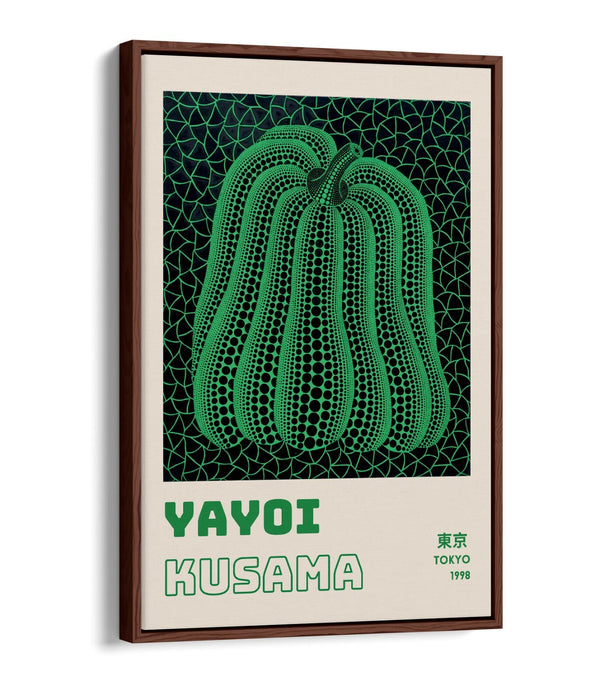 Green Pumpkin Canvas Art - Contemporary Wall Decor With Float Effect Frame