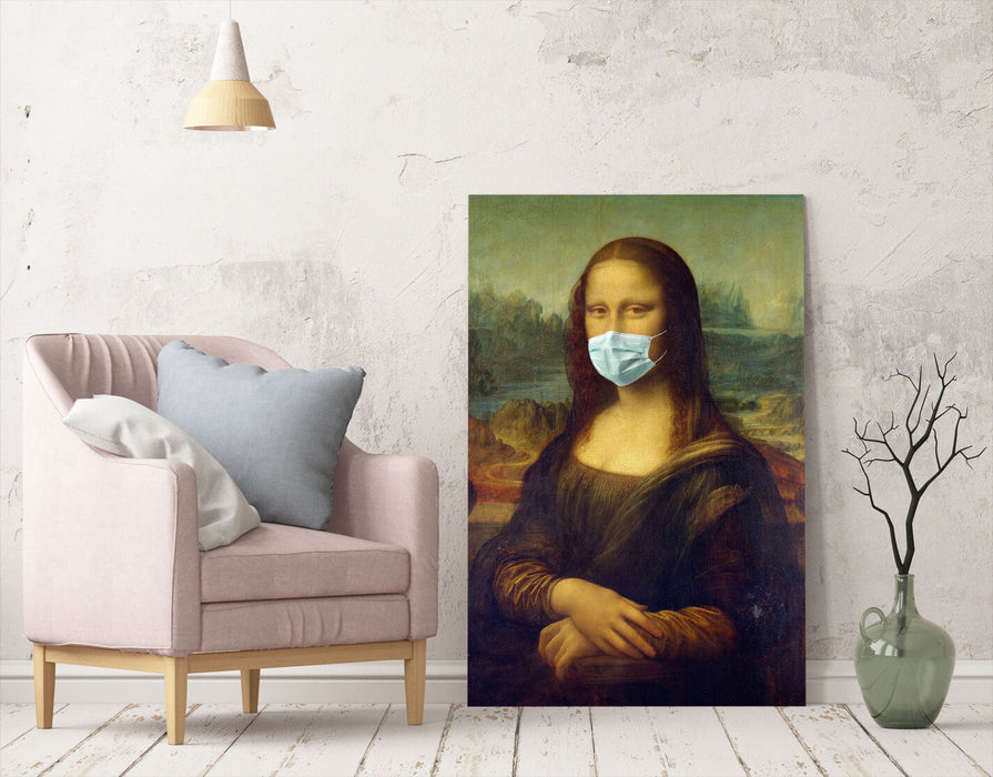 Mona Lisa Canvas Art - Masked Renaissance Wall Decor | Premium Ready to Hang Print