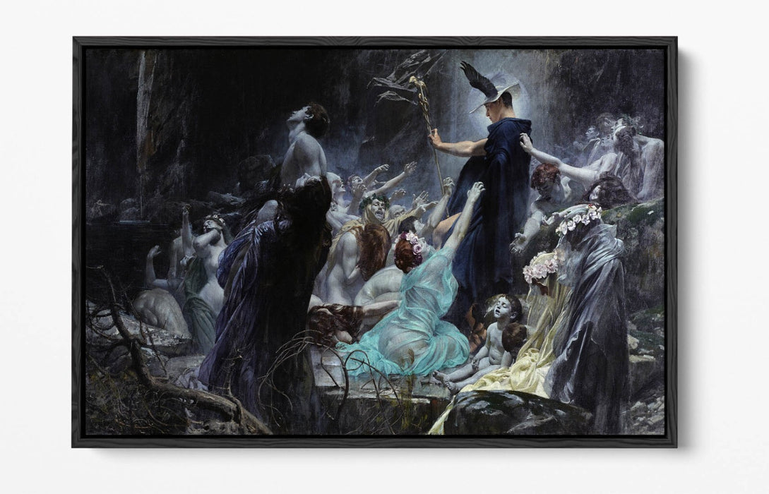 Float Effect Canvas - Souls At The Acheron Premium Wall Art Print With Custom MDF Frame