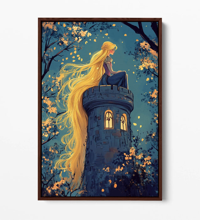 Rapunzel Canvas Art – Float Effect Canvas Wall Art With Long Hair Print