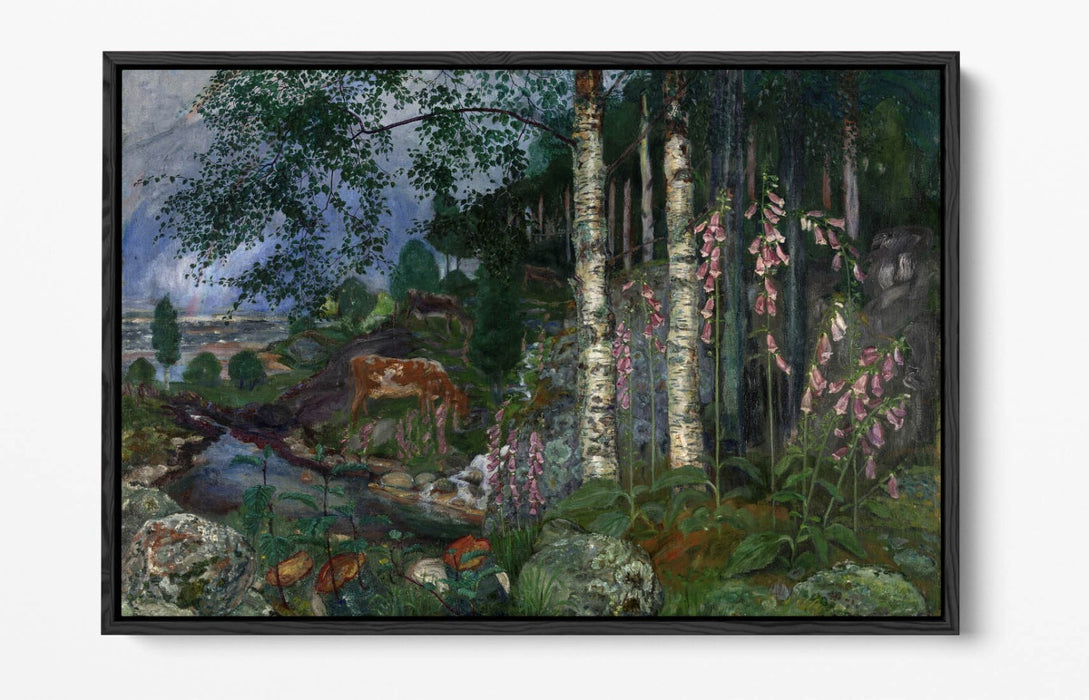 NIKOLAI ASTRUP, FOXGLOVES -FLOAT EFFECT CANVAS WALL ART PRINT