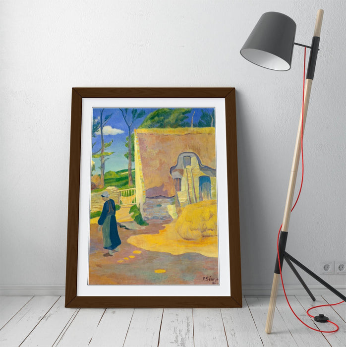 Framed Wall Art Print - Paul Serusier Farmhouse Poster With Woodgrain Frame