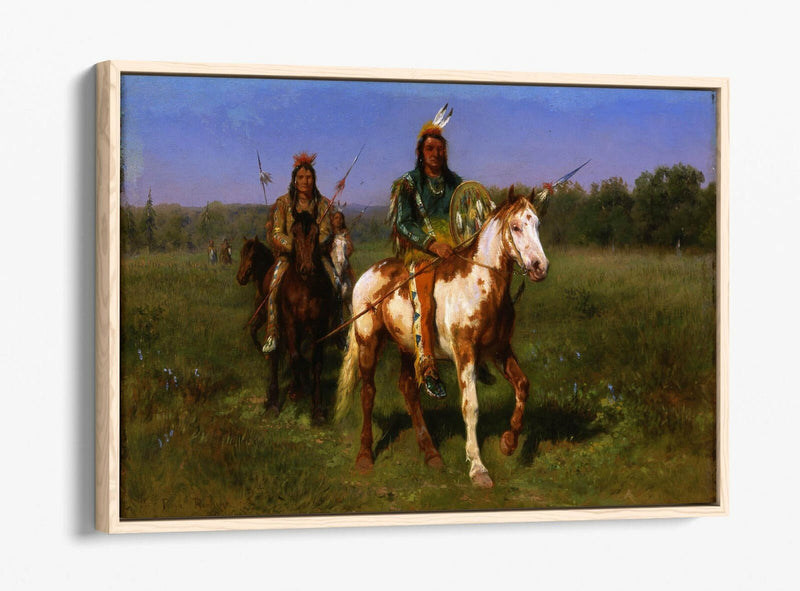 Canvas Wall Art – Rosa Bonheur Indians on Horseback Print with Float Effect Frame