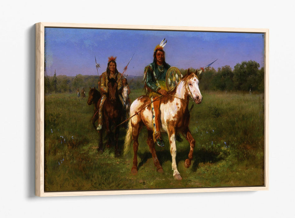 ROSA BONHEUR, INDIANS ON HORSEBACK -FLOAT EFFECT CANVAS WALL ART PICTURE PRINT