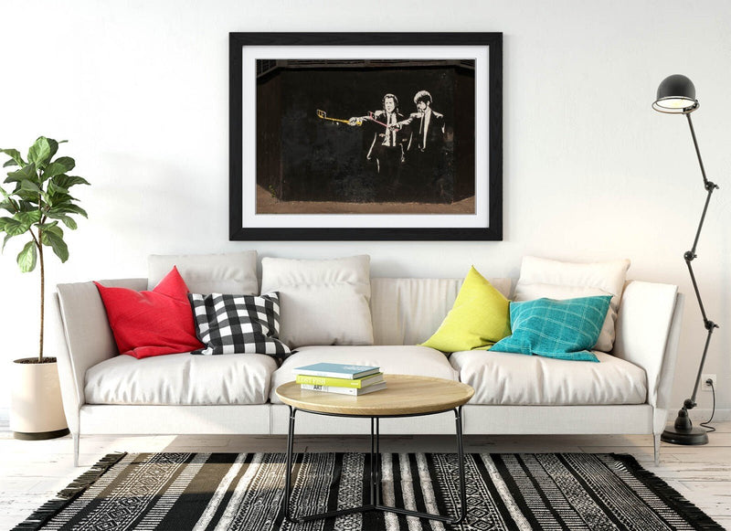 Framed Wall Art Poster – Pulp Fiction Selfie Stick Graffiti Decor Print