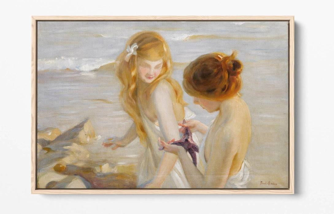 Float Effect Canvas Art - Girls With Starfish Fine Art Print | Handmade UK