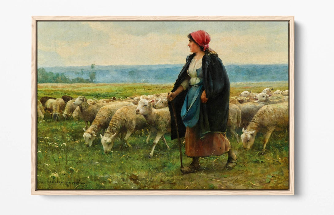 Canvas Wall Art – JULIEN DUPRE Shepherdess Float Effect Print on Premium Frame