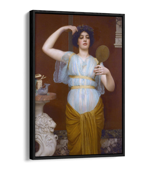Canvas Wall Art Print - John William Godward Ione Float Effect on Premium Frame