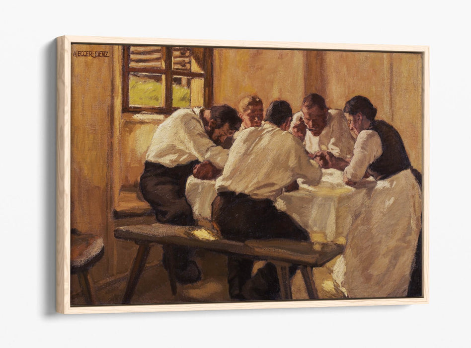 Float Effect Canvas Art - ALBIN EGGER-LIENZ Lunch | Handmade UK Canvas Wall Art