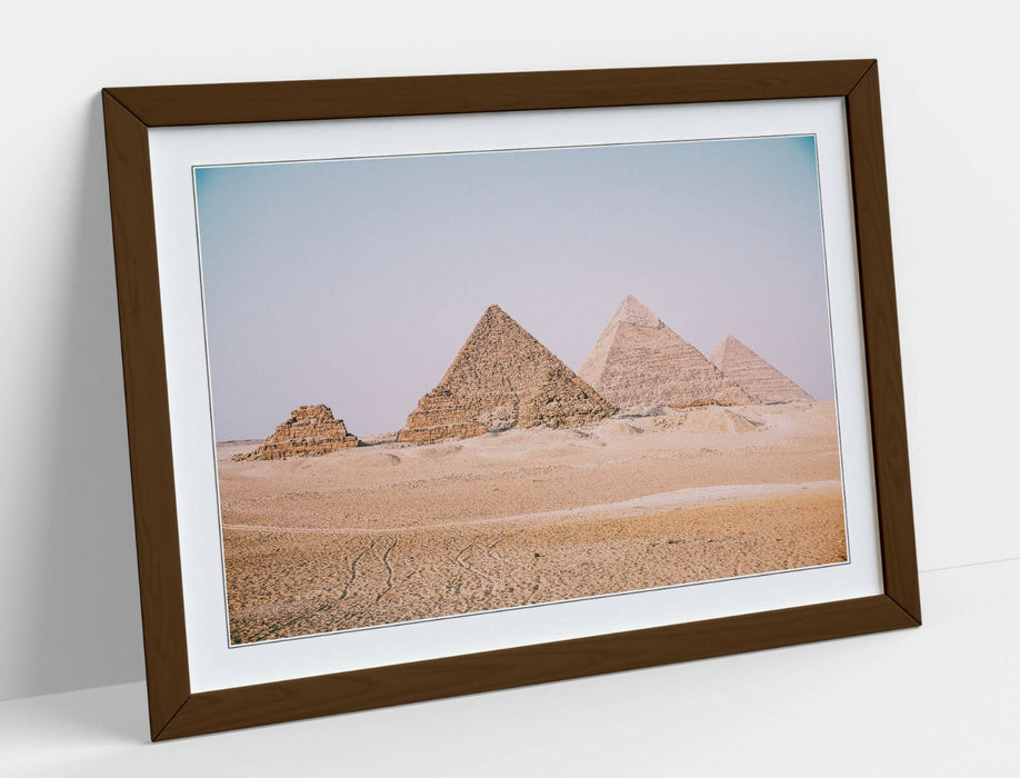 Pyramids Of Giza Art – Framed Photography Print With Natural Wood Frame