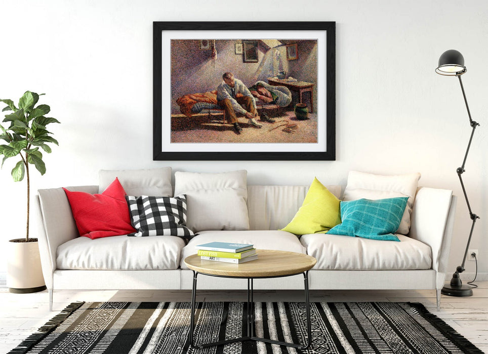 Framed Wall Art - Maximillien Luce Morning Interior Print | Handmade Wood Grain Frame