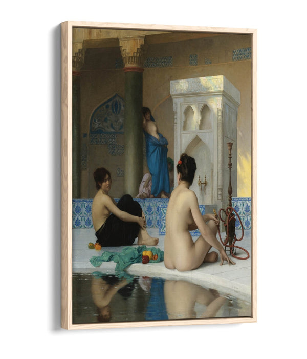JEAN-LEON GEROME, AFTER THE BATH -FLOAT EFFECT CANVAS WALL ART PRINT