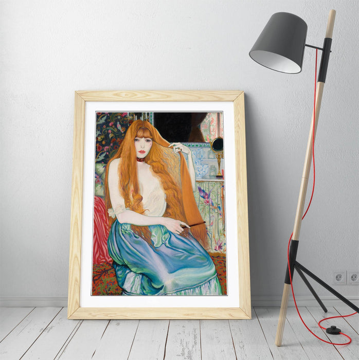 Framed Wall Art - Louis Anquetin Woman At Her Toilet Painting Print 4 Sizes