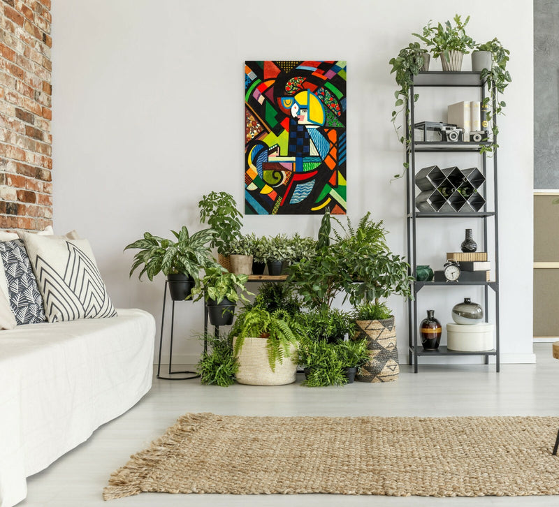 Canvas Wall Art | Abstract Multi Colour Artwork - Framed Modern Canvas Decor