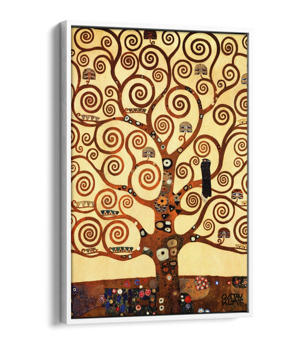 GUSTAV KLIMT TREE OF LIFE STOCLET -FLOAT EFFECT CANVAS WALL ART PIC PRINT- GOLD