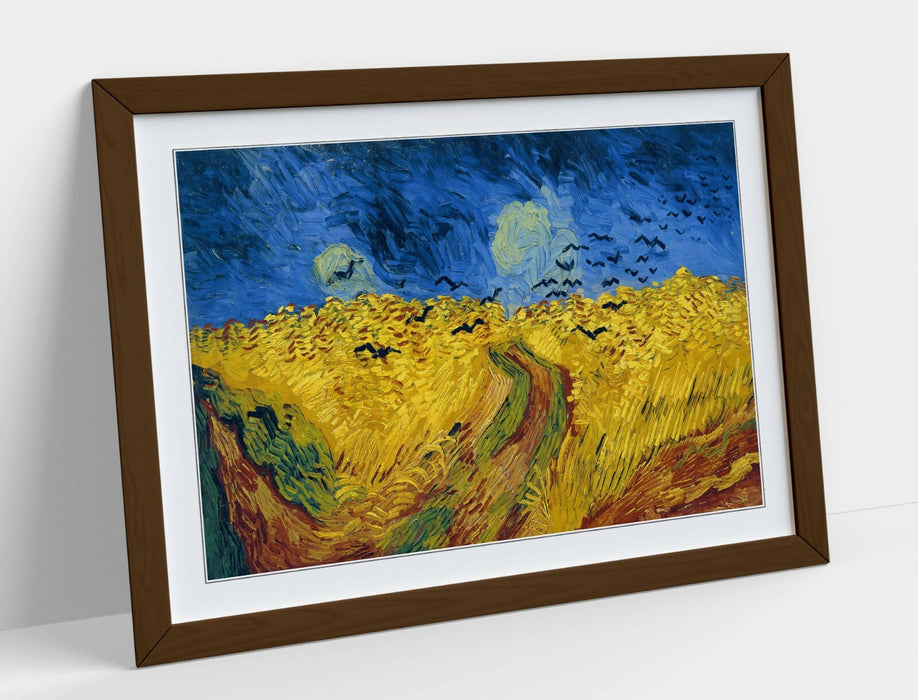 VAN GOGH WHEATFIELD WITH CROWS -ART FRAMED POSTER PICTURE PRINT ARTWORK- BLUE