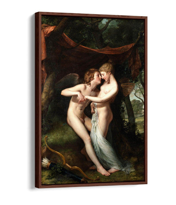 HUGH DOUGLAS HAMILTON, CUPID AND PSYCHE -FLOAT EFFECT CANVAS WALL ART PRINT