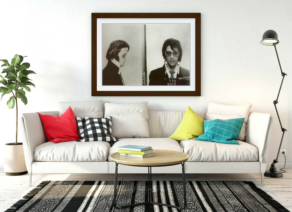 ELVIS MUGSHOT 2 -ART FRAMED POSTER PICTURE PRINT ARTWORK- BLACK & WHITE