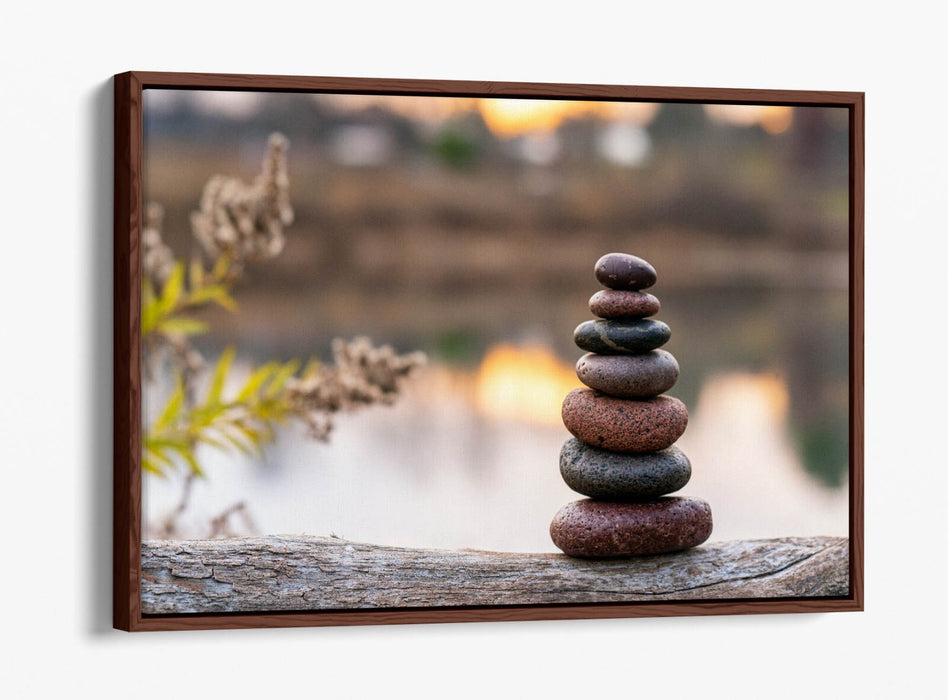 Zen Stones Canvas - Float Effect Canvas Wall Art With Stacked Stones Decor
