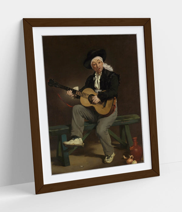 Framed Art Poster – Edouard Manet Spanish Singer Painting | Handmade Woodgrain Frame