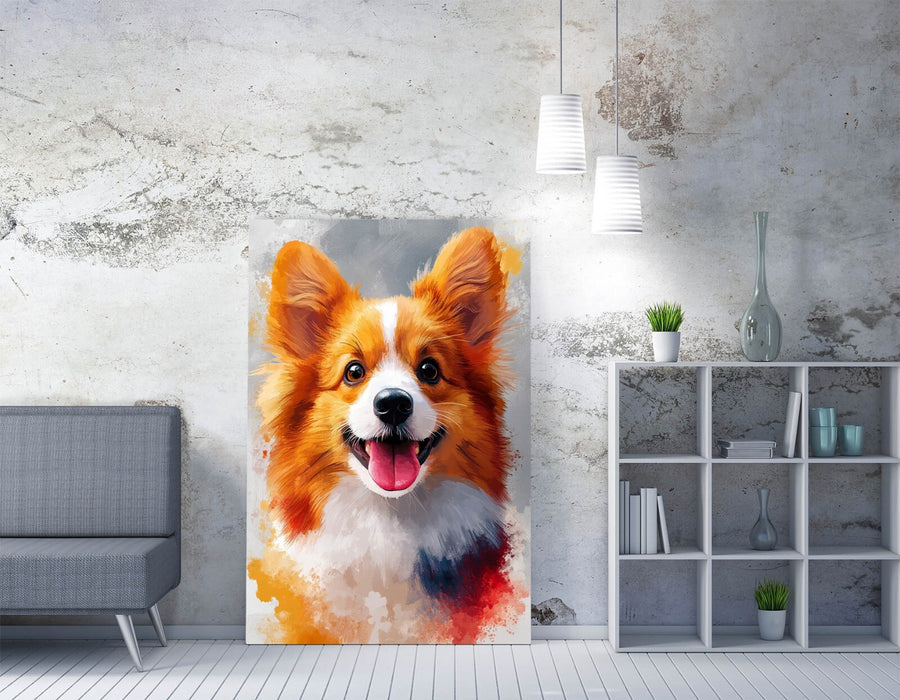 Dog Canvas Wall Art – Cute Smiling Dog Portrait | Handmade Ready To Hang Print