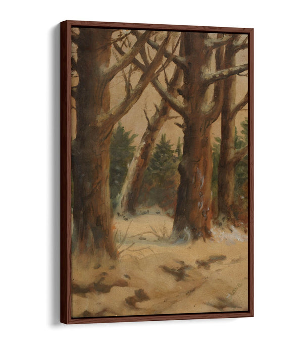 Canvas Wall Art - Forest Winter Painting | Premium Float Effect Canvas Print