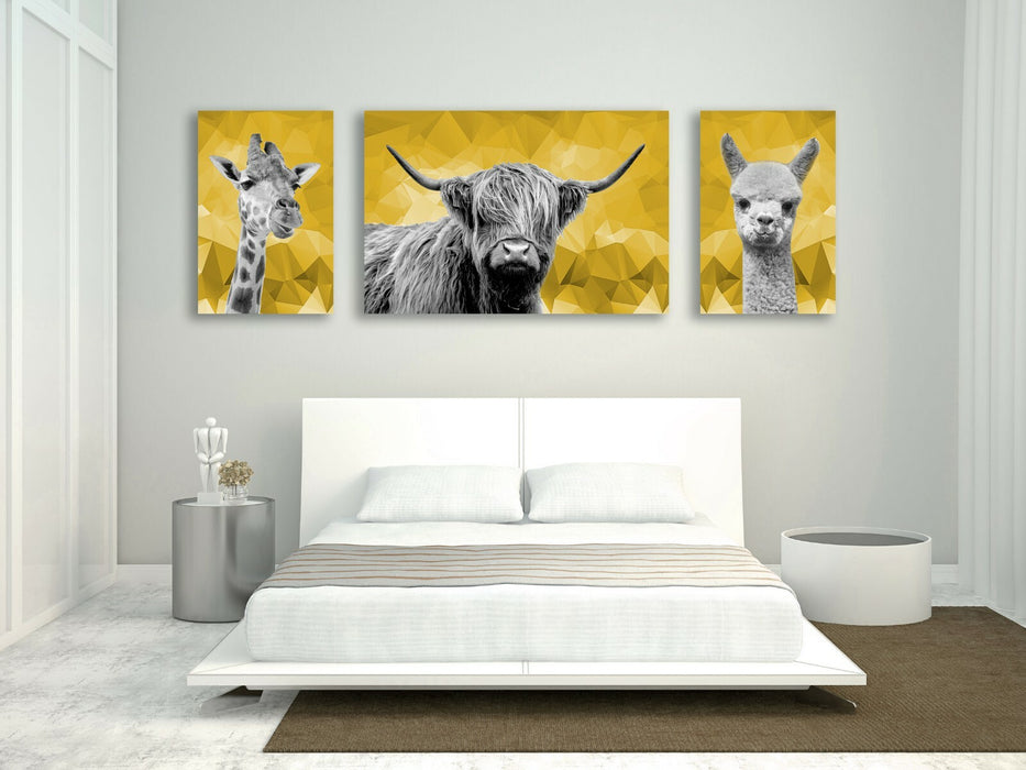 Canvas Wall Art – Black White Geometric Print Set | Handmade UK Mustard Decor