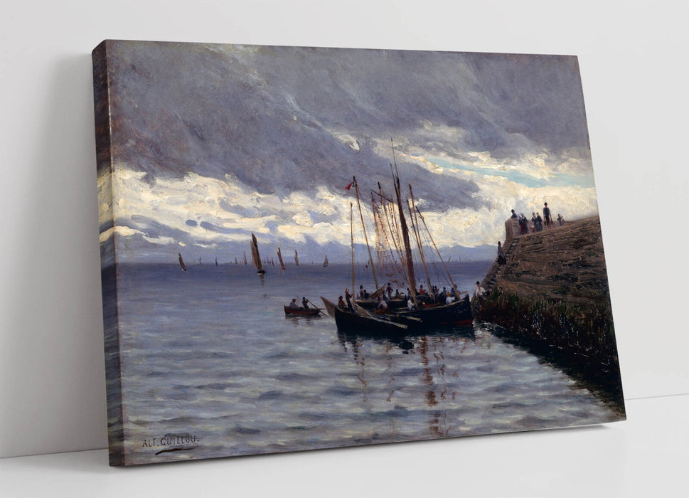 Canvas Wall Art – Alfred Guillou Arrival of Sardine Fishermen Premium Print