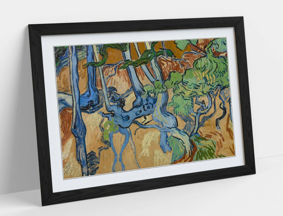 VINCENT VAN GOGH "TREE ROOTS" -FRAMED WALL ART PICTURE PRINT- FAMOUS PAINTING