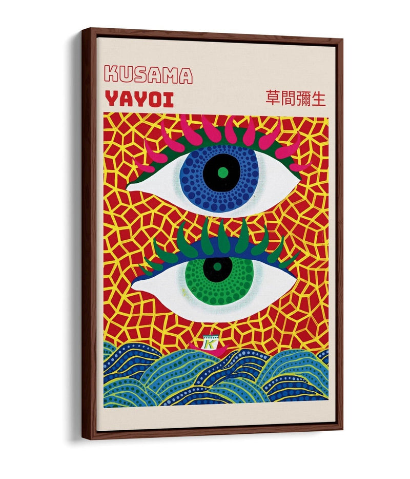 Float Effect Canvas Art - Abstract Eyes Modern Canvas Print With Premium Varnish Finish