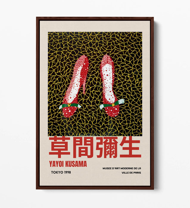 Canvas Art Print | YAYOI KUSAMA Red Shoes - Float Effect, Ready to Hang Wall Decor